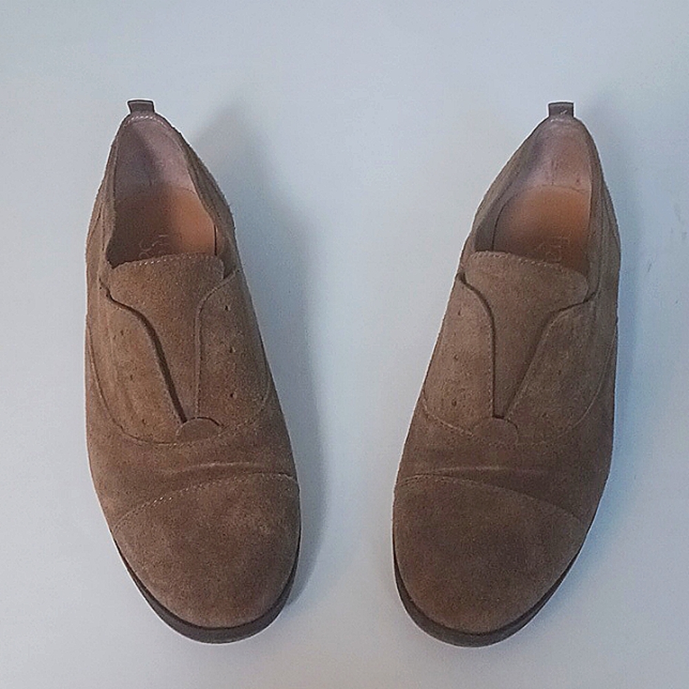 Franco Sarto Brown Suede Loafers